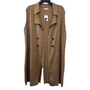 🆕Women’s Cato Plus Size Sleeveless Open Front Cardigan With Front Pockets 18/20W